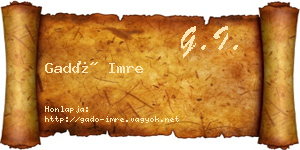 Gadó Imre névjegykártya